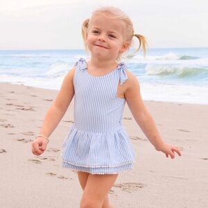 Caden Lane Seersucker Swim Dress